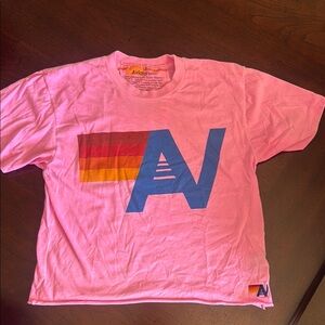 Aviator Nation Pink and Blue Graphic Tee
